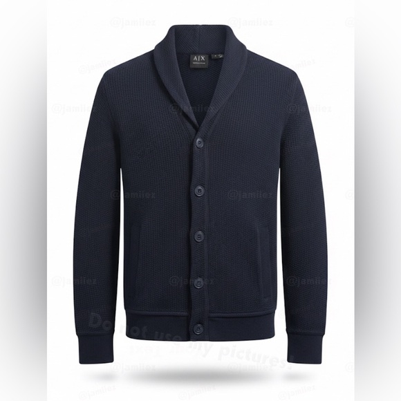 A/X Armani Exchange Other - A|X Armani Exchange Navy Blue Shawl Collar Knit Cardigan Sweater Jacket XS